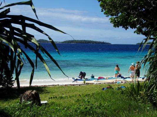 kayaks on a beach